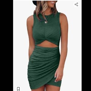 NWOT Summer Hollow Out Twist Bodycon Dress Cutout Basic Solid Wrap Slim Fit